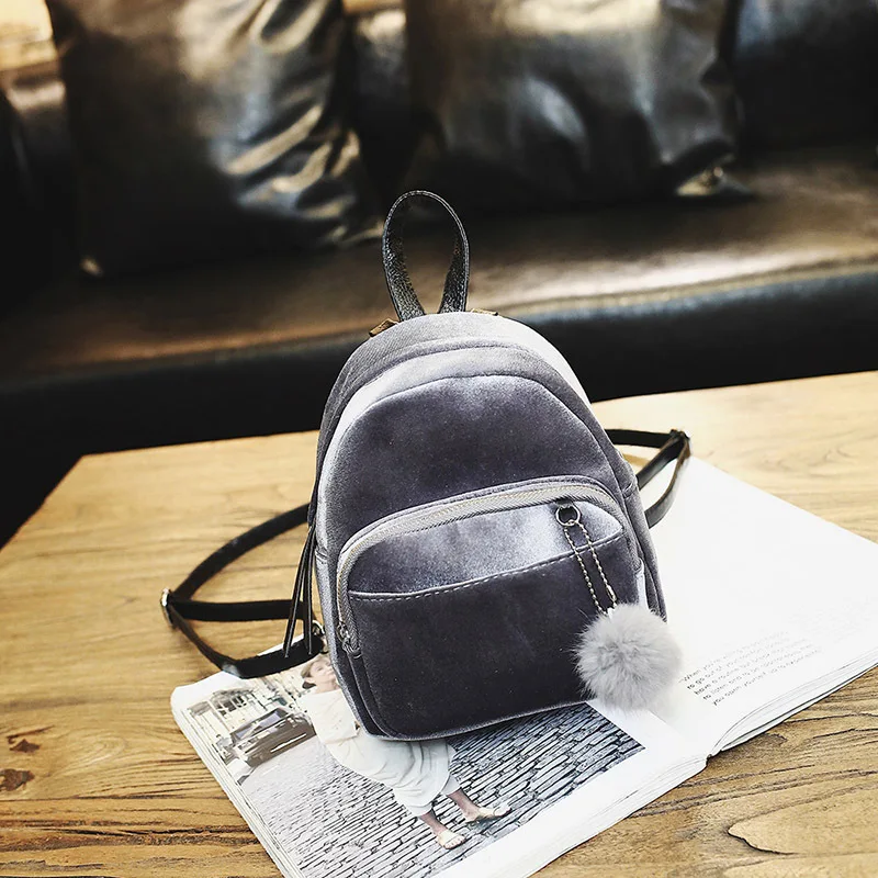 

WOMEN'S Bag 2019 New Style Korean-style Fashion Gold Velvet Backpack Women's Travel Backpack qing bao