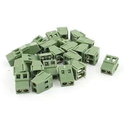 

20 x 2Pin 5mm 2Position Screw PCB Terminal Block Connector Green 300V 10A
