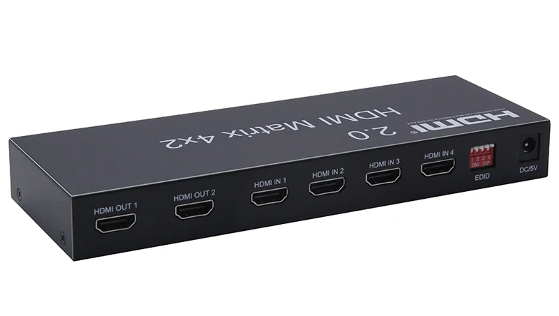 HDMI 2,0 True Matrix Scaler 4x2 4K 60 Гц HDMI видео переключатель сплиттер конвертер Поддержка двойной аудио выход оптический и стерео EDID 3D