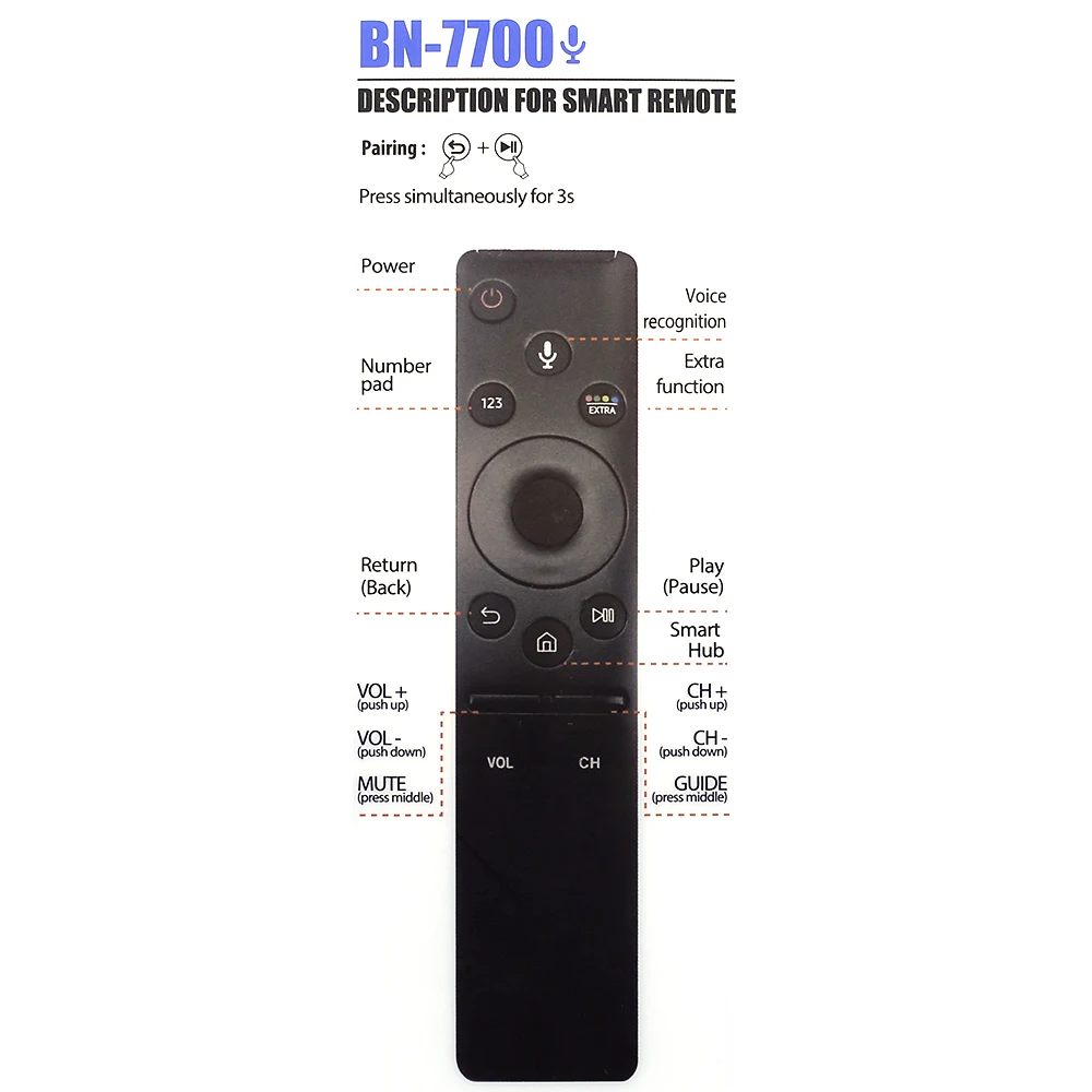Английский применимый к samsung smart tv голосовой пульт дистанционного управления bn-7700 Универсальный bn59-01244a 01275A