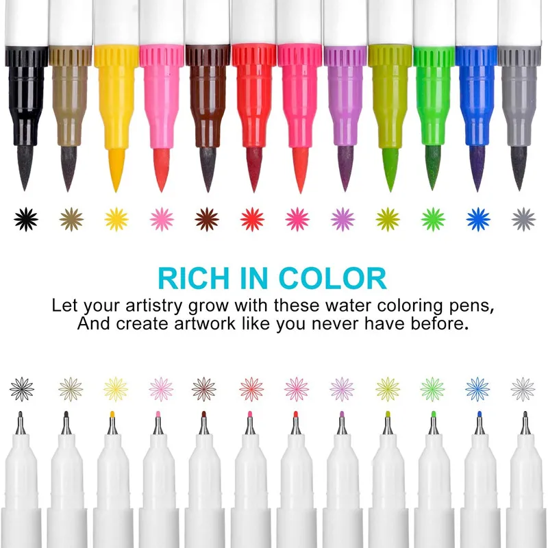 Kuretake ZIG Clean Color Lot De 30 Pinceaux De Couleur C, Pointes