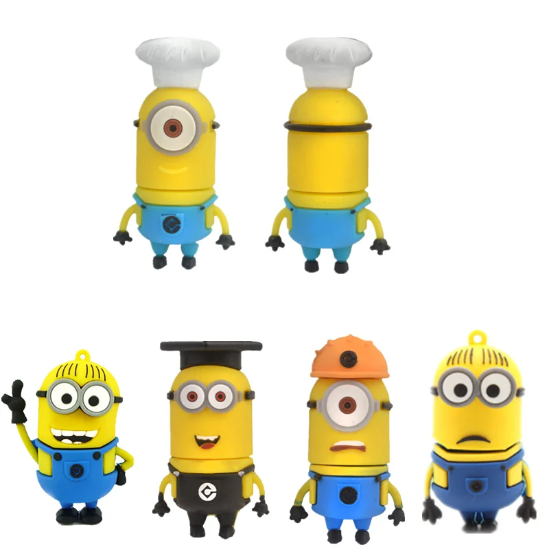 

Pendrive Cute Minions Cartoon Animado Usb Flash Drive 128GB Pen Drive 4GB 8G 16G 32GB 64GB 256GB Flash Memory Usb Stick Best Gif