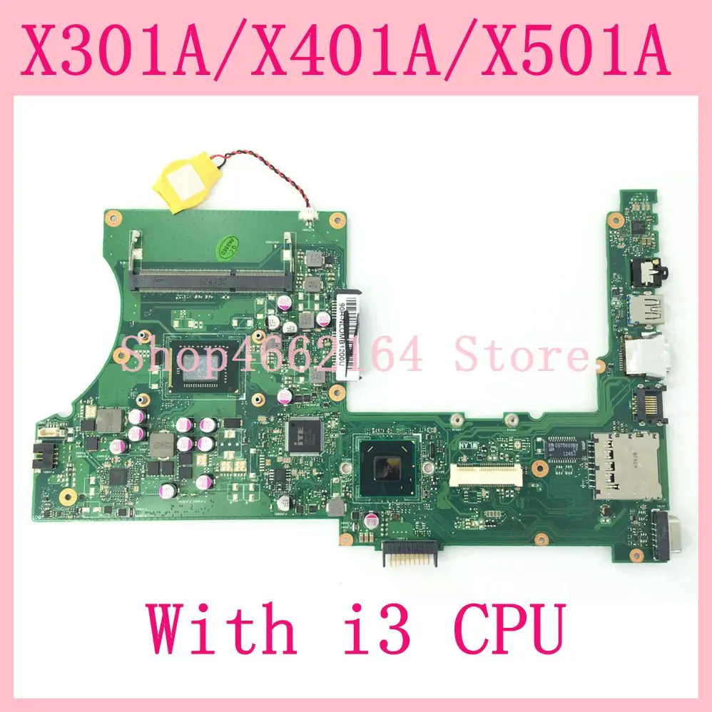 X401A With i3 CPU HM76 mainboard For ASUS X501A X301A laptop motherboard 90R-NNOMB1600U 100% Tested OK | Компьютеры и офис