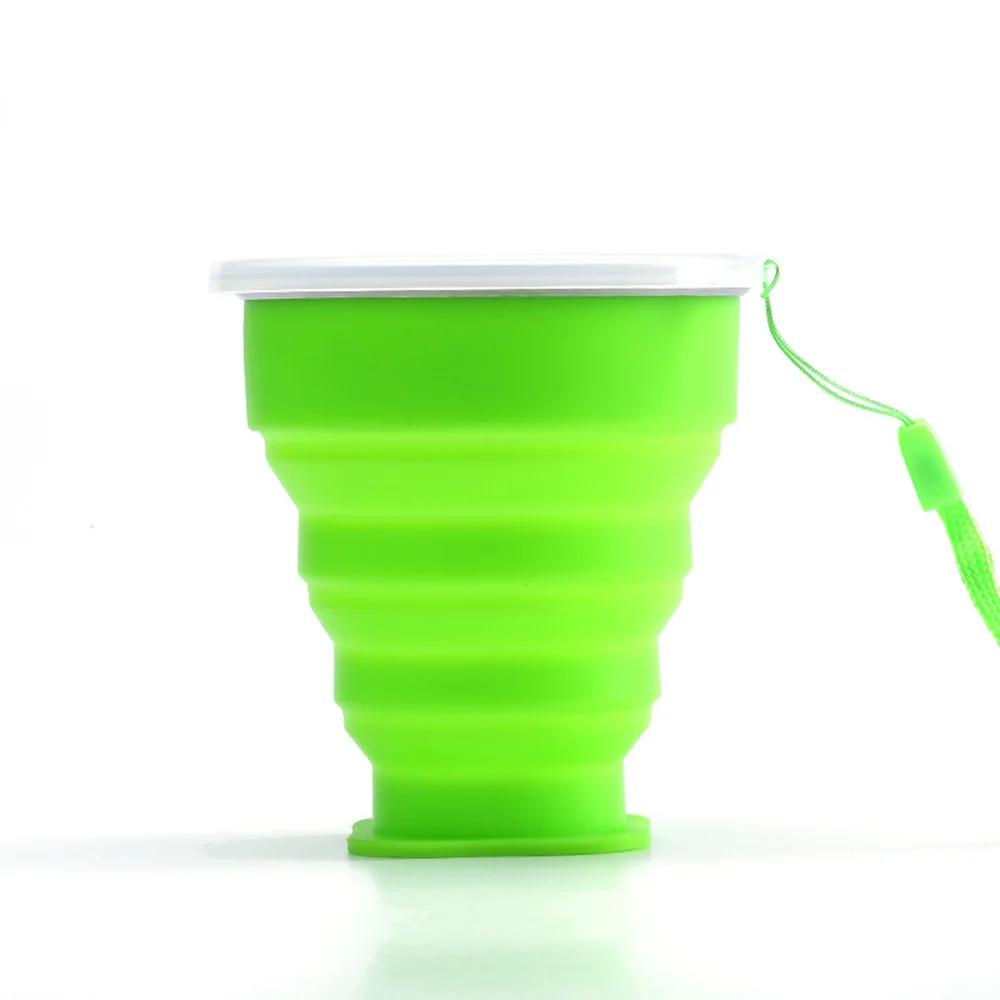 200 мл портативная силиконовая кружка для походов Выдвижная складная кофейная чашка телескопическая складная чашка для чая Спорт на открытом воздухе Тур водная чашка - Цвет: green