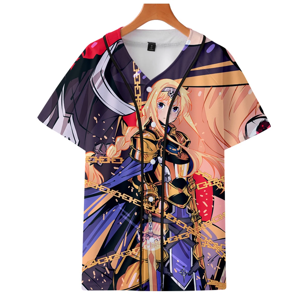 Sword Art Online: Alicization Print Baseball Jacket Men/Women Summer Fashion Casual Harajuku Soft Short Sleeve Jacket Hot Sale