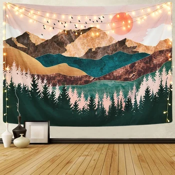 

1pcs Sunset Hills Large Tapestries Wall Hanging Bed Blanket Home Decor Tapestry