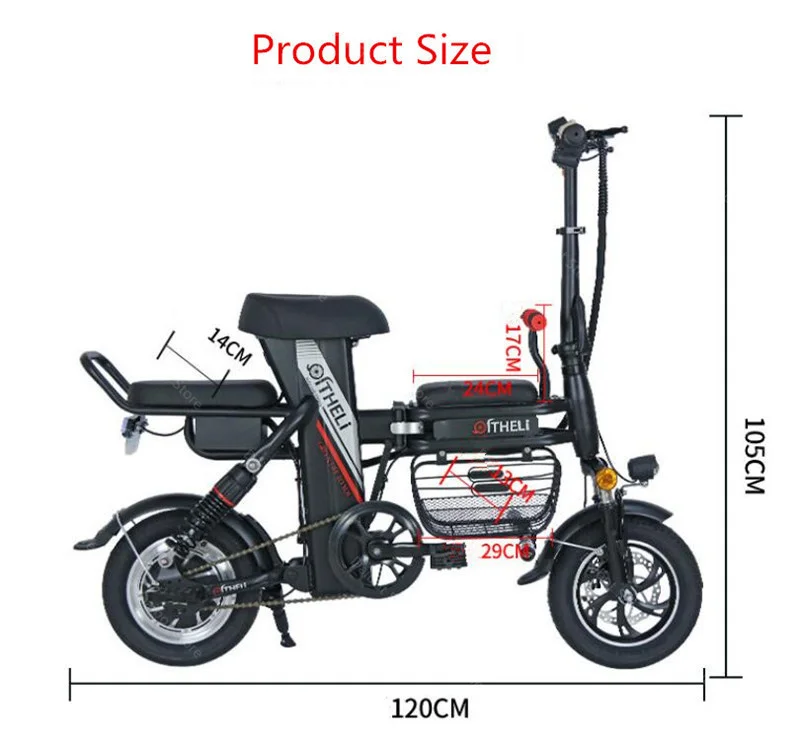 New Foldable Electric Scooter Electric Bicycles 12 Inch Parent-child 350W 48V Mini Electric Bike With Four Suspension System (8)
