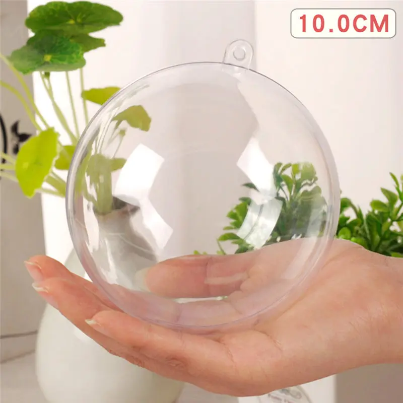 10pcs Transparent Open Plastic Clear Balls Christmas Tree Balls Christmas Decoration Party Kids DIY Party Supplies Party Gift