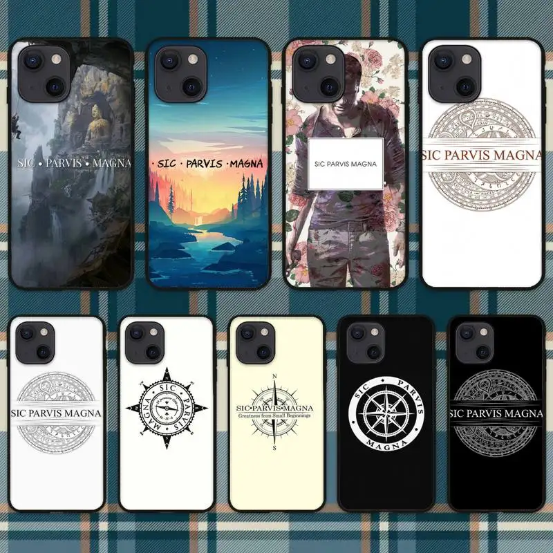 Чехол Sic Parvis Magna для iPhone 11 12 Mini 13 Pro XS Max X 8 7 6s Plus 5 SE XR | Мобильные телефоны и
