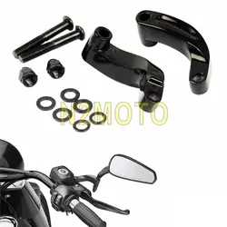 Черное зеркало Расширение адаптер Комплект для Harley Davidson Softail Fatboy Dyna Street Glide 2009-2014