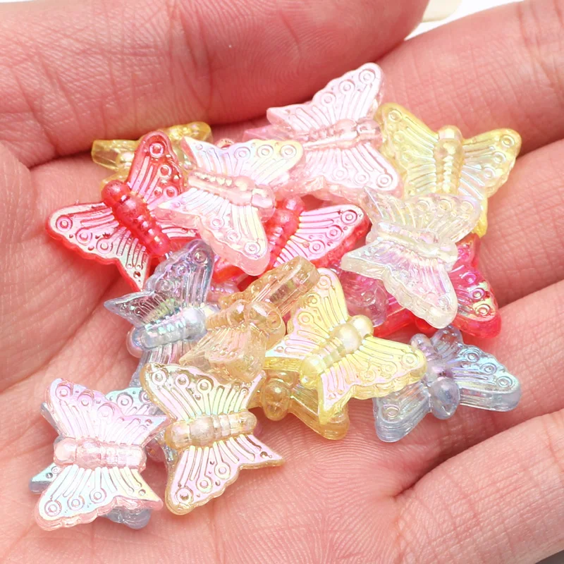 NEW 50pcs/Lot 10MM Acrylic Beads Butterfly Shape Loose Spacer Beads For  Jewelry Making - AliExpress