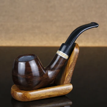 

Tabular Mouth-piece Smoking Pipe with 10 tools Handmade Tobacco Pipe 9mm Filter Ebony Wood Pipe Best Smoke Accessory