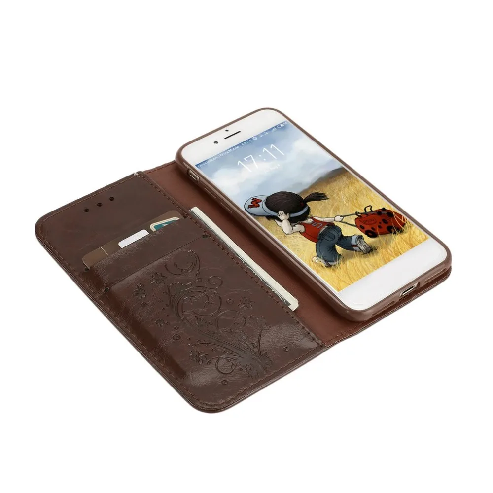 

Fashion Embossing Leather Flip Wallet Phone Case Cover Phone Holder Full Protective Cover For iPhone 7 for iPhone 6s