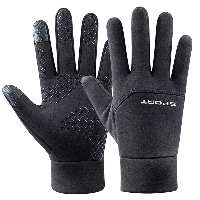 

Winter Camping Velvet Gloves Touch Screen Running Anti-Skid Reflective Waterproof Windproof Warm Ski Cycling Sports Men's Gloves