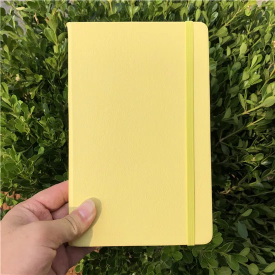 YELLOW Искусственная кожа блокнот Художественный альбом для набросков dot grid bullet journal 100gsm бумага 192 страниц - Цвет: YELLOW