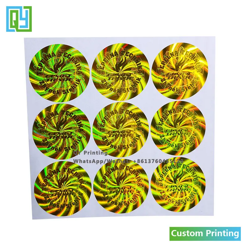 10000pcs 50x50mm 무료 배송 사용자 정의 탬퍼 분명 홀로그램 스티커 황금 호 일 3d 홀로그램 골드 레이블 Void 오픈 인감 태그