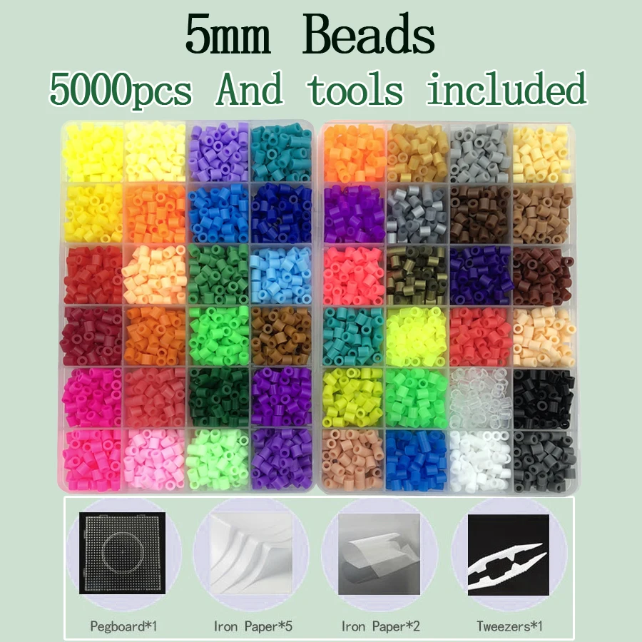 5MM Fuse Beads Kit Fuse Melty Melting Beados Hama Beads Kit Storage Case  Ironing Paper Beads Ideas Arts and Craft Supplies - AliExpress