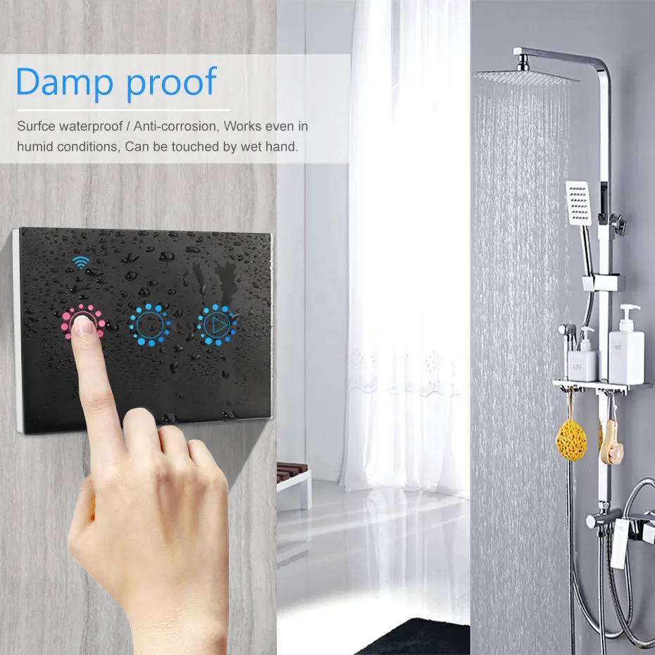 Goedkoop WIFI Smart APP Remote Sensor LED Dimmer Light Switch Dimbare Muur Touch Dimmer Glas Panel Module Remote EU ONS Standaard schakelaar