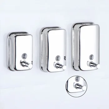 

500mL Bathroom Wall Mounted Stainless Steel Liquid Soap Dispenser Hand Shampoo Pump Sanitizer Shower Lotion Dispenser
