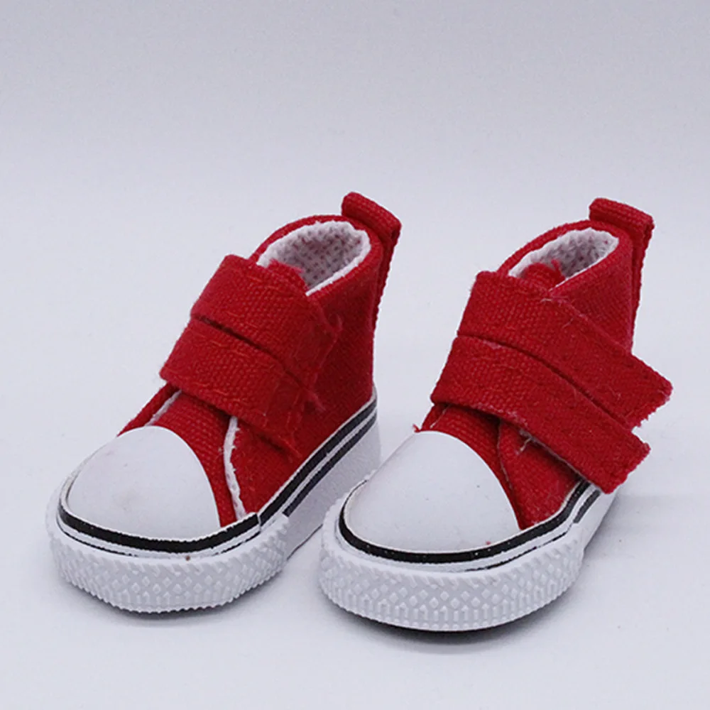 5 см парусиновая обувь BJD кукла модная мини обувь для куклы повседневные куклы аксессуары DIY ручной работы детская обувь кроссовки - Цвет: MST-RED