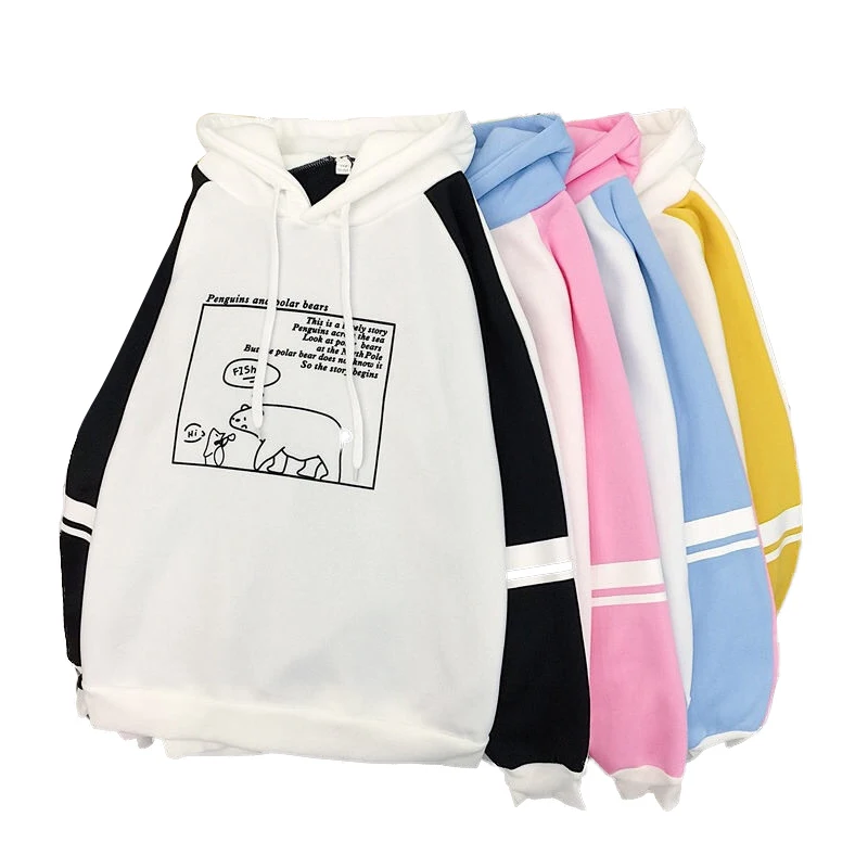 

Autumn Winter Kpop Plus Velvet Thicken Warm Women's Hoodies New Korean Loose Fashion Long-sleeved Sweatshirt Coat Russian Hot