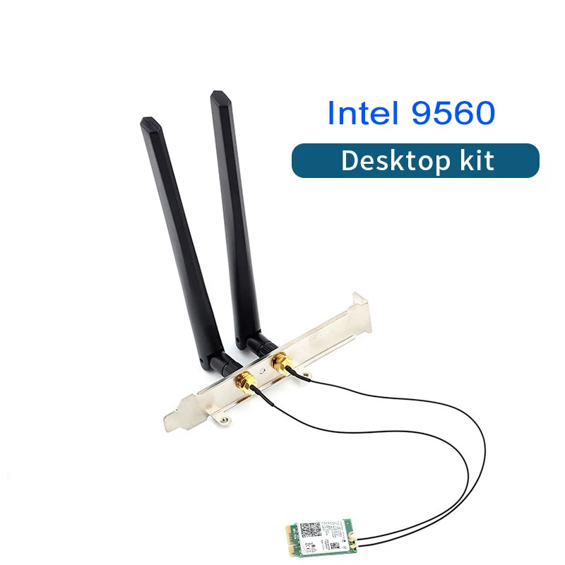 

2030Mbps Intel 9560 Dual Band Wireless AC Desktop Kit Bluetooth 5.0 802.11ac M.2 CNVI 9560NGW Wifi Card With Antenna Set