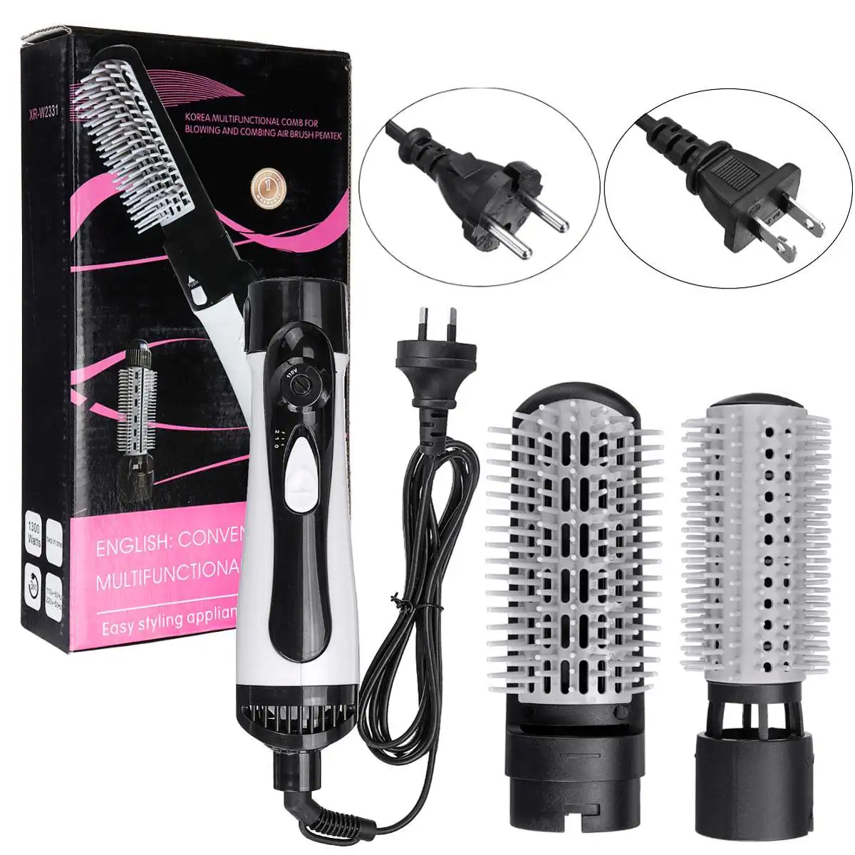 4in1 Multifunctional Hair Dryer Brush Hair Straightener Curler Comb