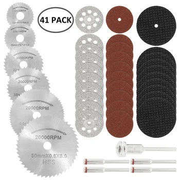 

41pcs Rotary Cutting Wheels Tool Set Diamond Cutting Discs Sanding Grinding Wheel Saw Blade Woodworking Metal Drill Rotary Tool
