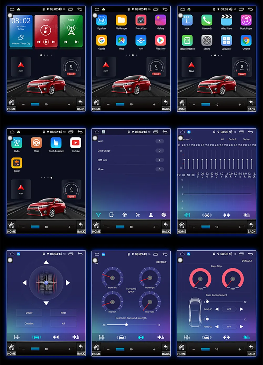 Android 9,0 os 12,1 дюймов ips вертикальный HD экран автомобиля gps Мультимедиа для радио, навигации для Toyota Alphard VELLFIRE20 2007