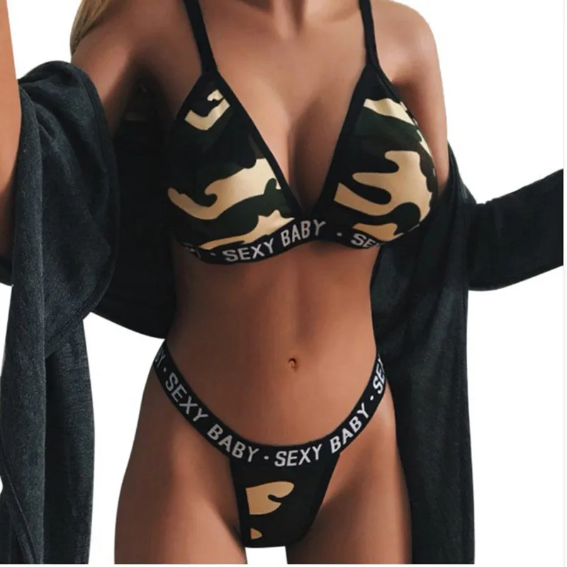 

2020 Bikini Set Women Sexy Push Up Two Piece Camouflage Swimsuit Low Waist Swimwear Female Beach Fashion Travel Leisure