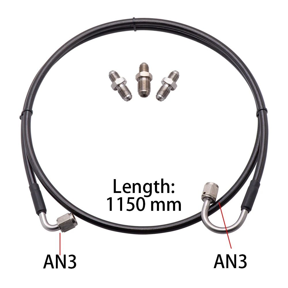 Master To Slave Cylinder Complete Stainless Clutch line For 06-15 Honda Civic Si With 2AN3 to M10*1 and 1AN3 to M12*1 Fittings