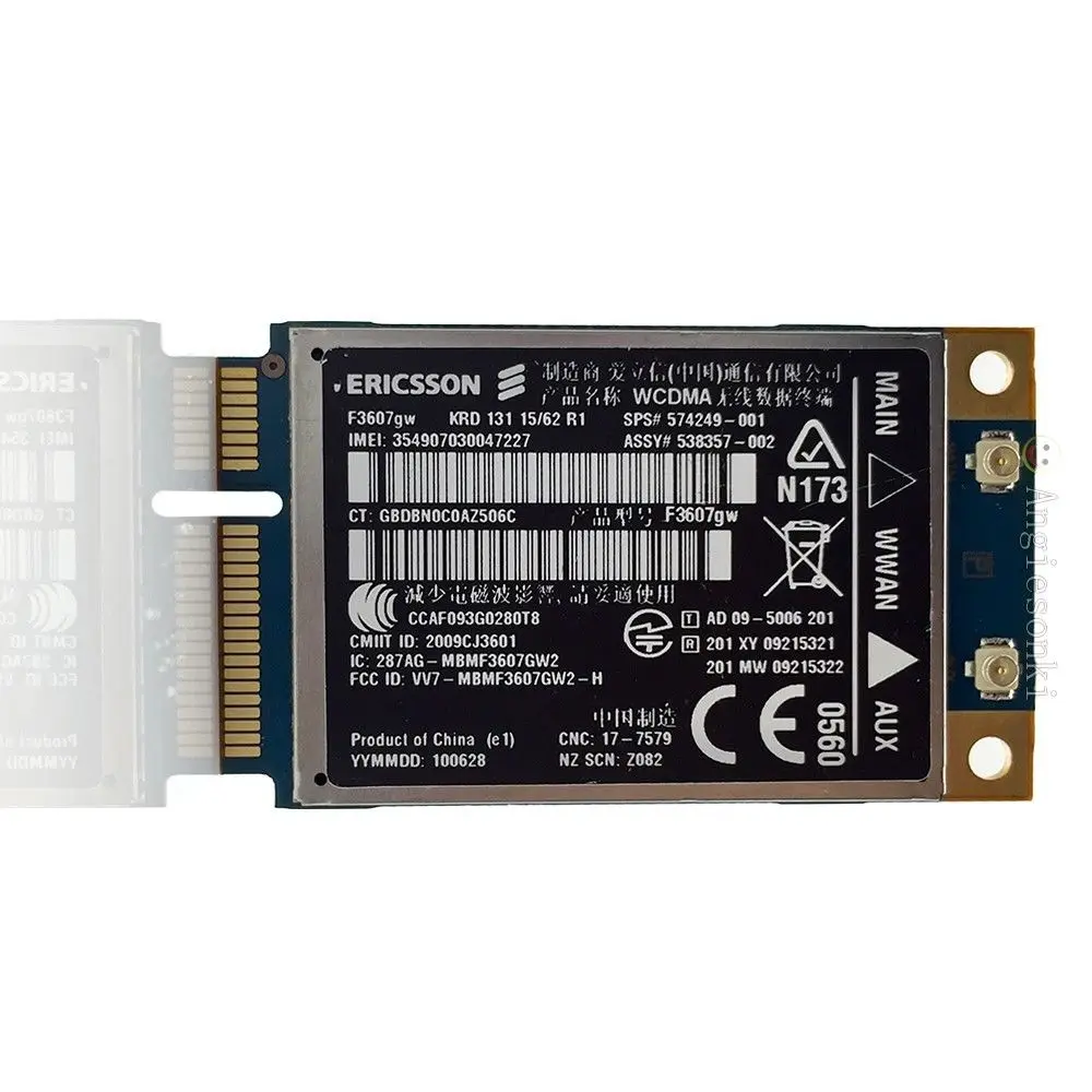 

Разблокированный Ericsson F3607GW sps 574249-001 беспроводной 3G WCDMA HSDPA Mini PCI-E карта для H P 2540P 8640 8540W 8440P EliteBook 8740w