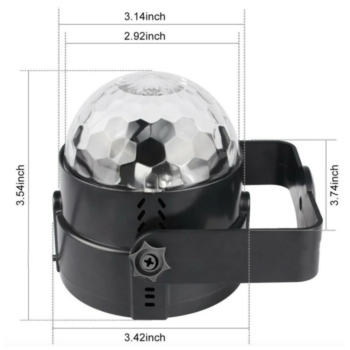 LED RGB Light Ball Lamp USB Charging Remote Control for Car Disco Stage Wedding Party_WK