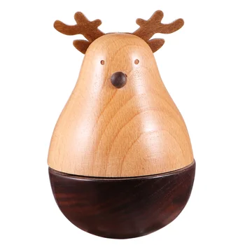 

1PC Tumbler Wooden Fashion Roly-Poly Adorable Musical Toy Music Ornament for Bedroom Home Kids Room