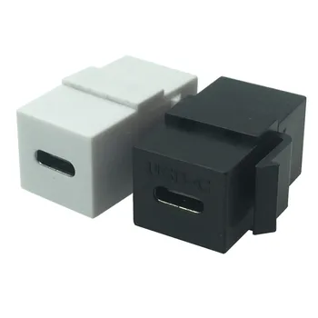 

USB C Keystone Jack, USB 3.1 Type-C Connector Keystone Insert Female to Female for Wall Plate Outlet Panel