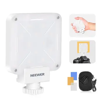 

Neewer 12 SMD LED Bulb Mini On-Camera LED Video Light, LED Lighting CRI 95+ with Built-in Battery/USB Charging/Hot Shoe Adapter