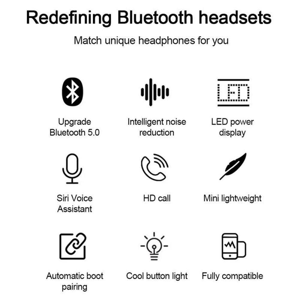 Wireless Earbouds Bluetooth 5 0 Earphone TWS F9C HIFI Mini In ear Sports Running Headset Support iOS Android Phones HD Call