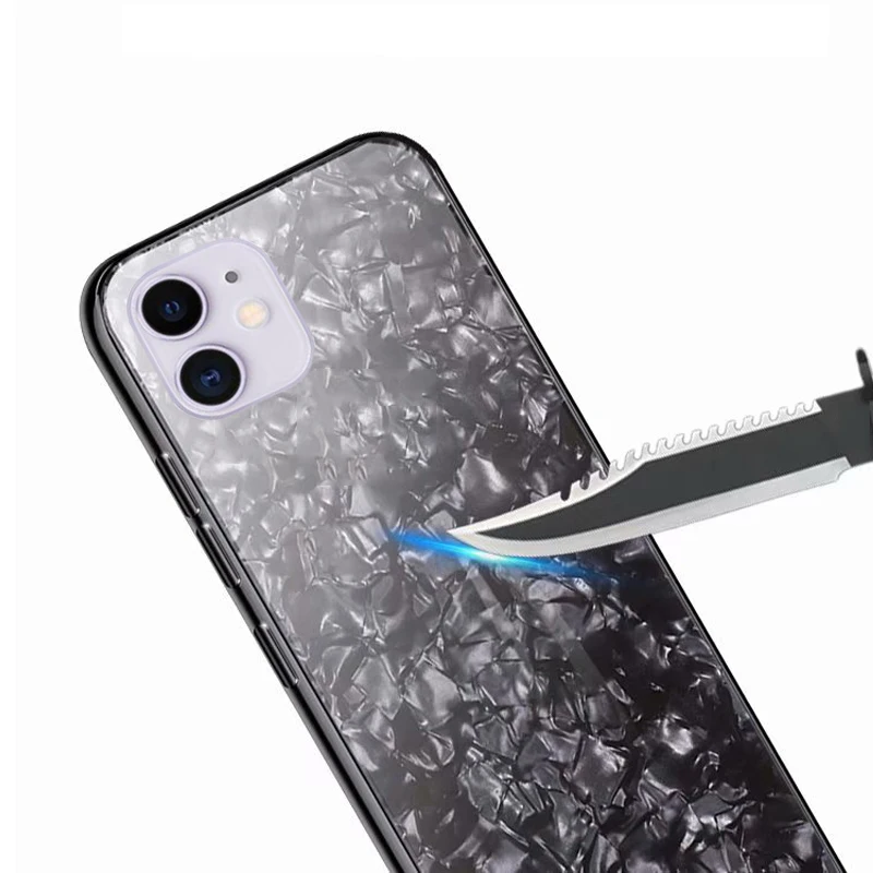  Marmor Gehärtetem Glas fall auf die für Apple iphone 11 iphone 11 A2221 A2111 A2223 Weiche TPU Rand