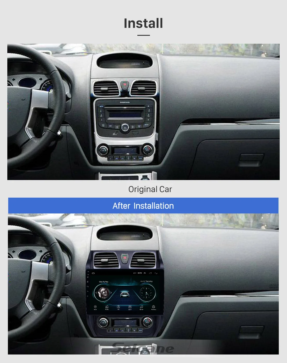 Seicane 2din Android 8,1 4-х ядерный автомобиль радио мультимедиа плеер для Geely Emgrand EC7 2012 2013 поддержка системы контроля давления в шинах Bluetooth USB WI-FI