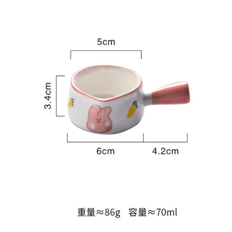 Chic Cute Ceramic Mini Sauce Pan Milk Jug Coffee Pot Fruit Dish Cookware Kitchen Cookware Pot Bowl With Handle Sugar Bowl 1PCS