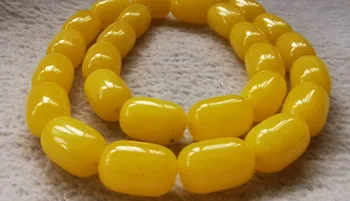 

10x14mm Yellow jade jewelry barrel drum loose beads Amber-green-cherry -pink-red- blue full strand 16inch