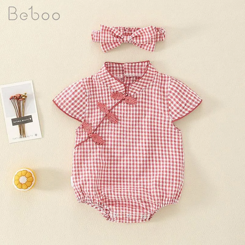 

Baby Girls Bodysuit Summer Thin Short Sleeve Jumpsuit Fashion Pure Cotton Princess Climbing Clothing Babies Full Moon Clothes