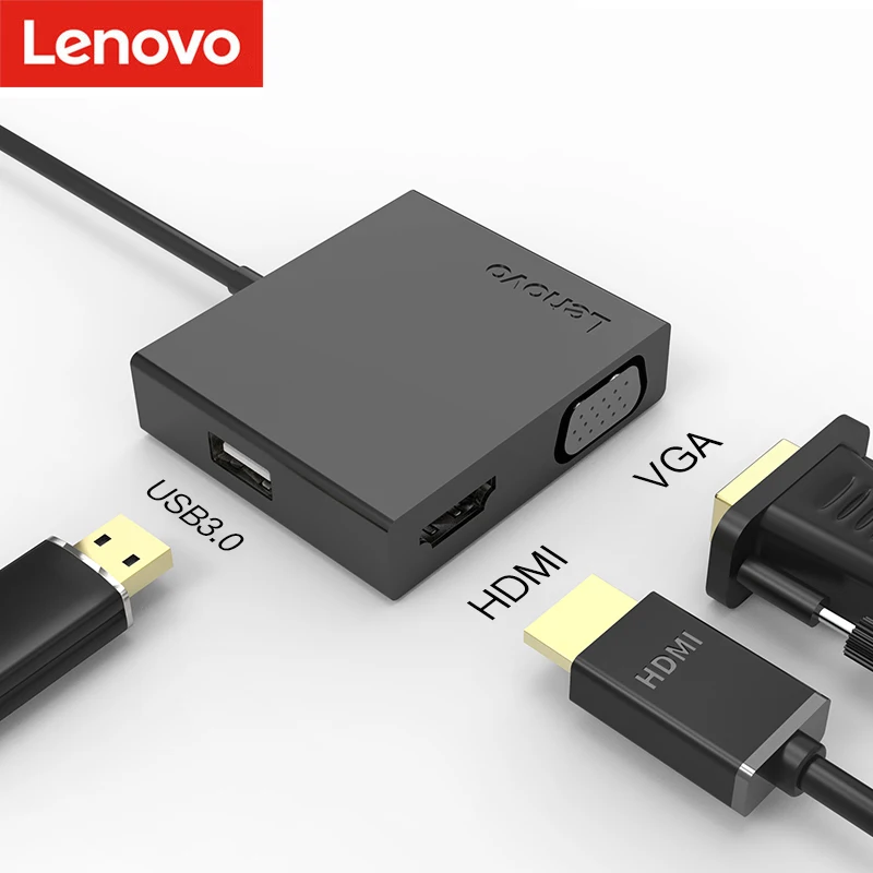 Lenovo USB C HUB to HDMI VGA Adapter Dock Multi USB3.0 PD Type C Hub For Laptop PC Accessories SD TF Card Reader Splitter Port AliExpress