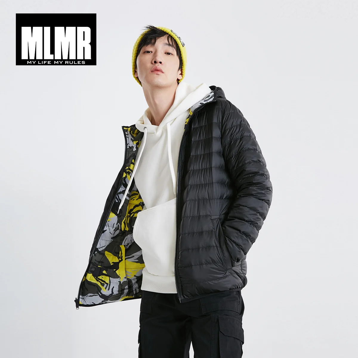 MLMR Мужская камуфляжная Двусторонняя куртка с капюшоном | 219112502