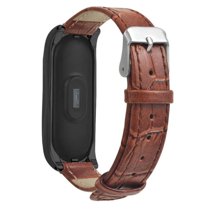 Кожаный ремешок браслет ремешок с металлическим чехлом для Xiaomi Mi Band 4 GV99