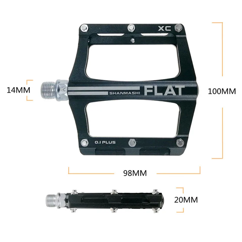 2Pcs MTB Bicycle Pedals Large Widen Aluminum Alloy Bearings Anti-slip Spikes Mountain Bike Pedal Outdoor Cycling Accessories Kit