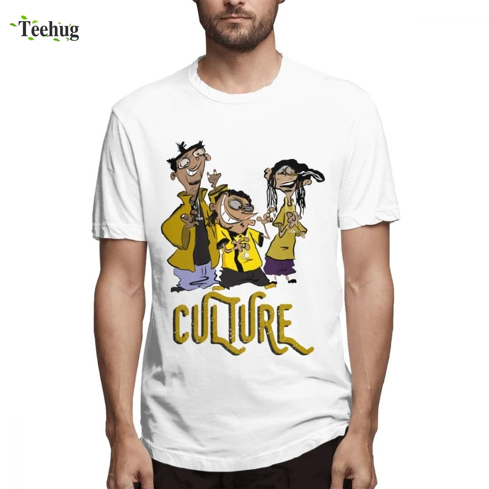 Винтажная Мужская футболка Migos Culture популярная уличная одежда мужская с круглым