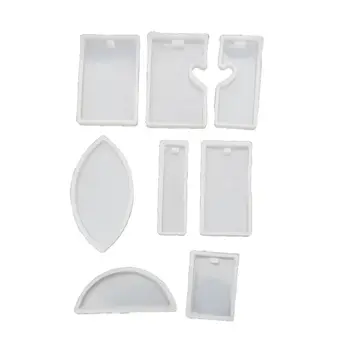 

8Pcs Square Puzzle Heart Half Round Pendant Resin Silicone Molds Jewelry Tools DIY Handmade Crystal UV Epoxy Resin Mold