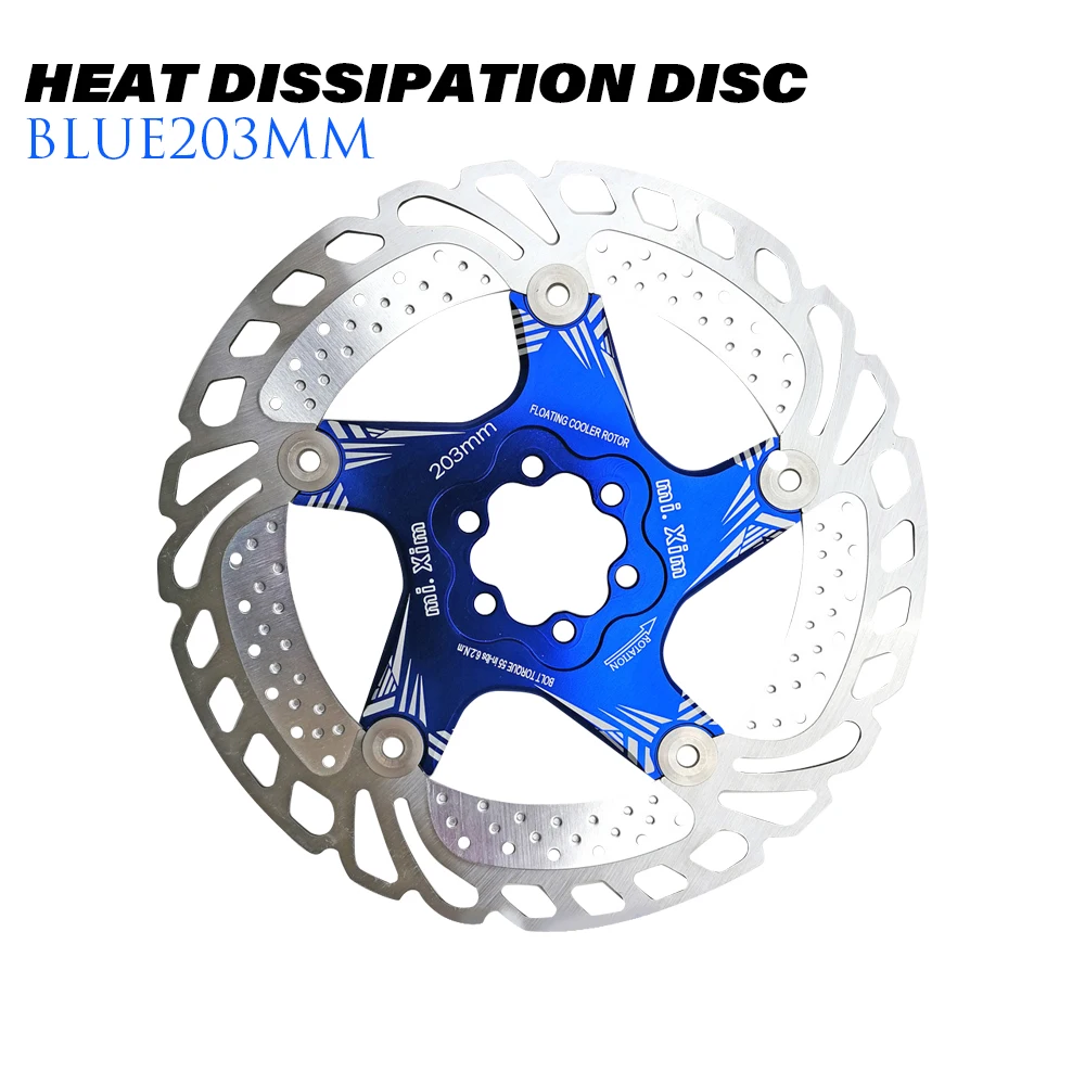 203MM Heat dissipati 1pcs 160mm/180mm/203mm MTB Mountain Bike Cooling Brake Rotors 180mm Down Hill Floating Bicycle Brake Five Nail Floating Disc - Цвет: 203MM Heat dissipati