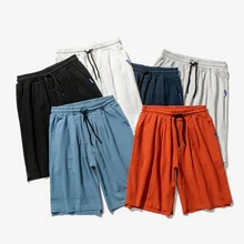 Мужские пять брюки 6 цветов сплошной цвет китайский стиль льняные повседневные свободные тонкие брюки шорты мужские шорты